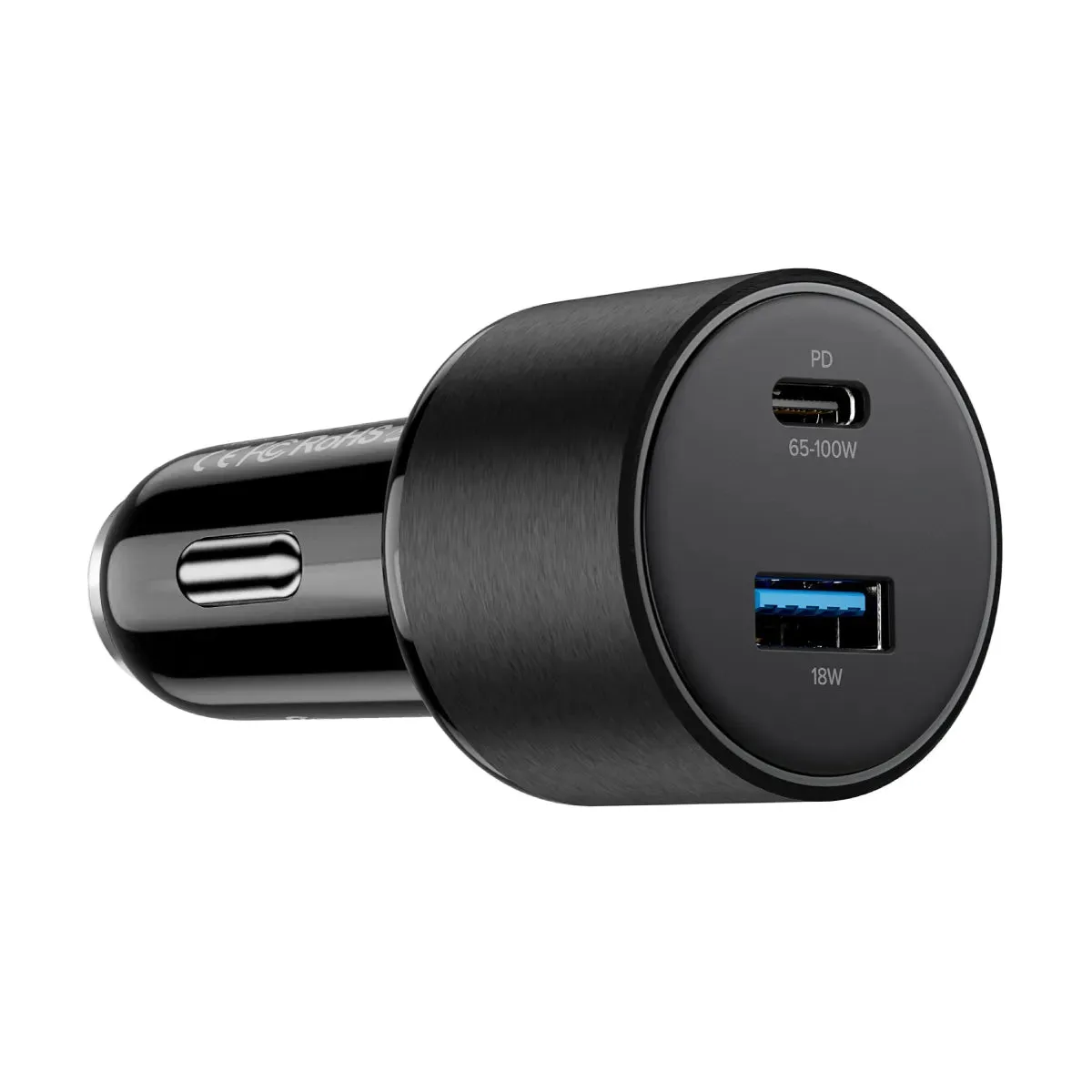 100W Rapid Power Car Charger with 1 X USB-C Port & 1 X USB-A Port