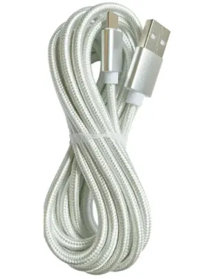 10Ft Braided USB Charger Compatible for Iphone Silver