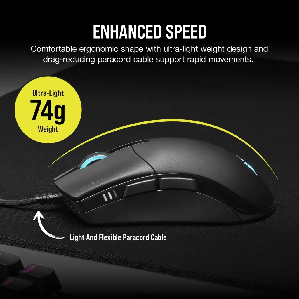 [12月聖誕優惠] Corsair SABRE RGB PRO CHAMPION SERIES Ultra-Light FPS/MOBA Gaming Mouse CH-9303111-AP