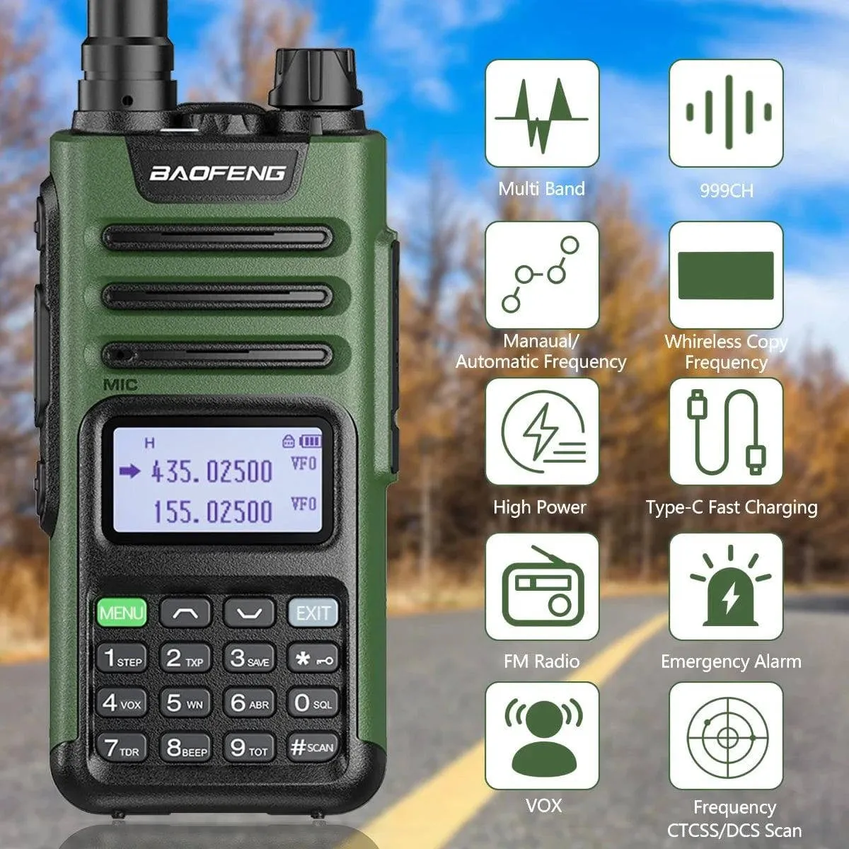 1/2PCS Baofeng M-13 Pro Air Band Walkie Talkie 10W Wireless Copy Frequency Long Range Type-C NOAA AM UV-5R K5 Ham Two Way Radio