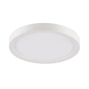 12W 12in. Round Matte White Dimmable LED Ceiling Light - 100 Degree Beam - 120VAC - Direct Wiring - 1,200 Lm