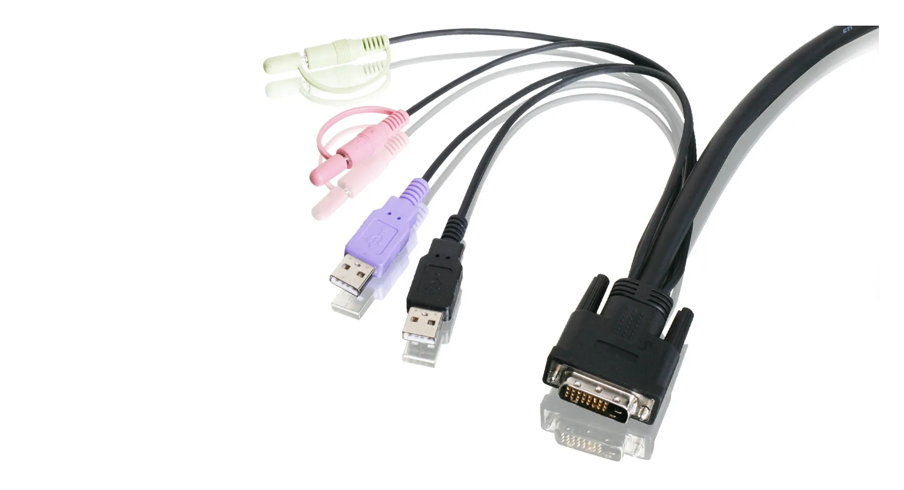 2-Port Dual-Link DVI Cable KVM with Audio