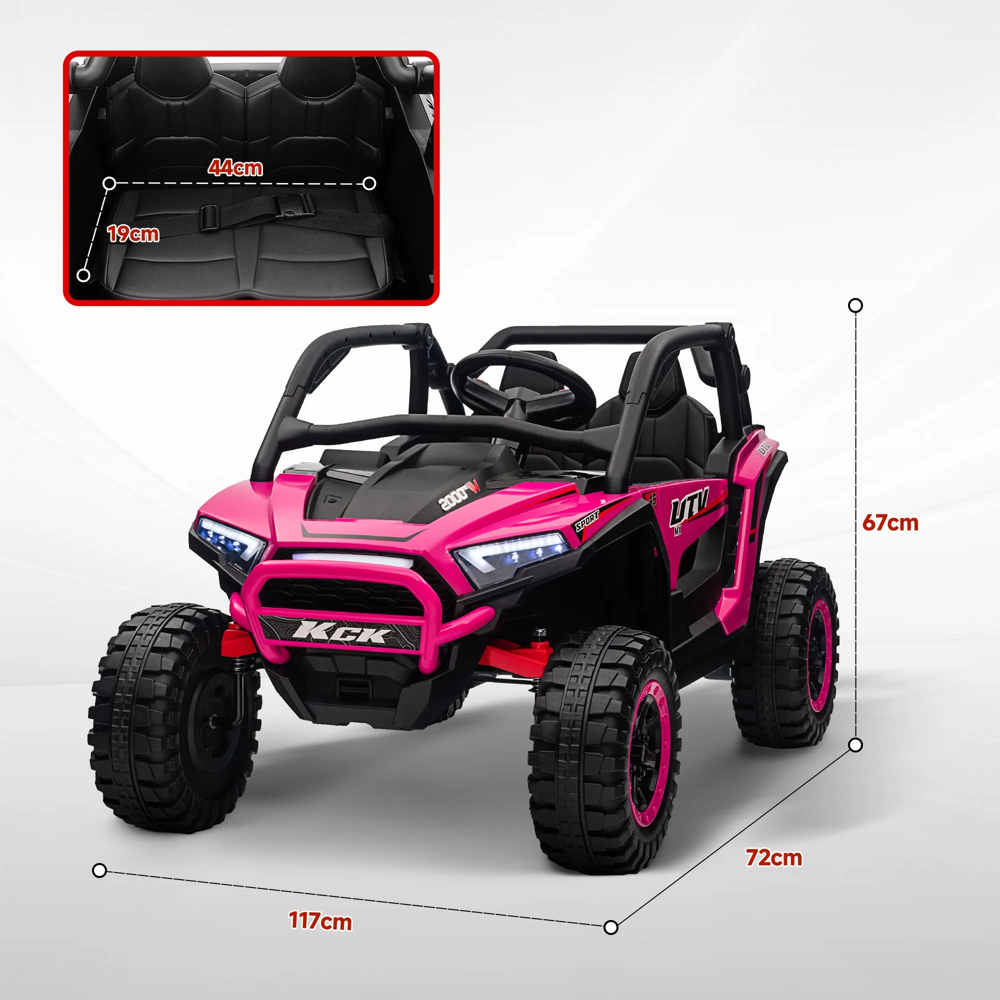 2 Seater 24V 7AH Ride on Truck w/ Spring Suspension - Pink