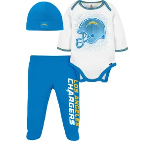 3-Piece Baby Boys Chargers Bodysuit, Footed Pant, & Cap Set