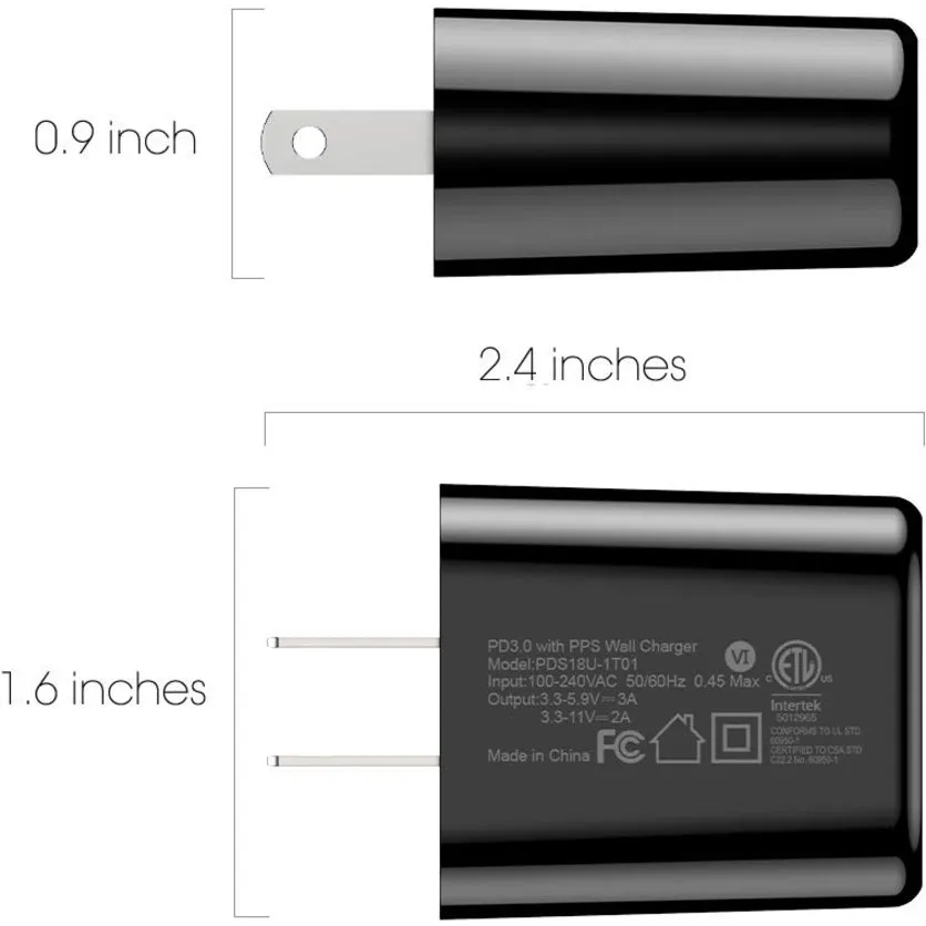 4XEM USB-C Wall Charger BLACK 4XUSBCCHARGER