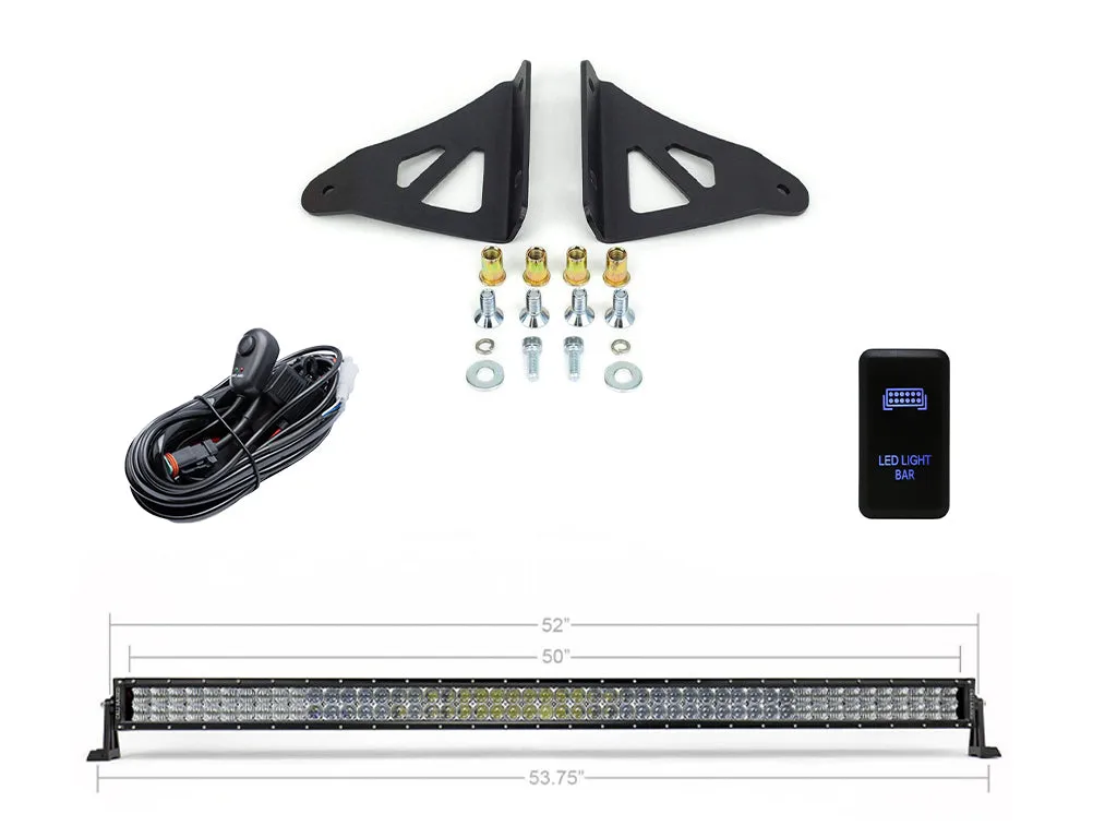 52" Curved LED Light Bar Roof Brackets Kit For 2005-2023 Toyota Tacoma