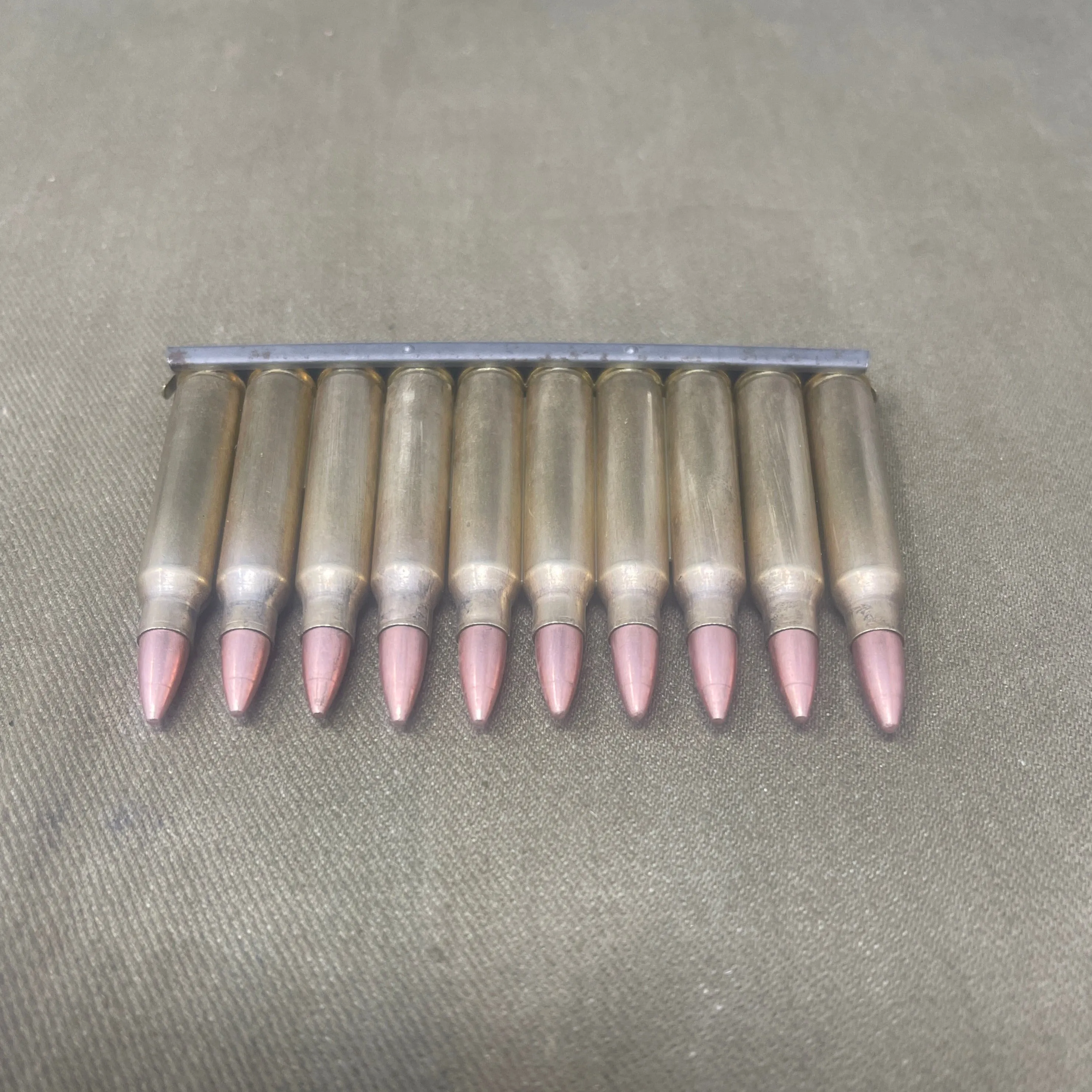 5.56 Inert Brass Rounds x 10 on Nato Stripper Clip