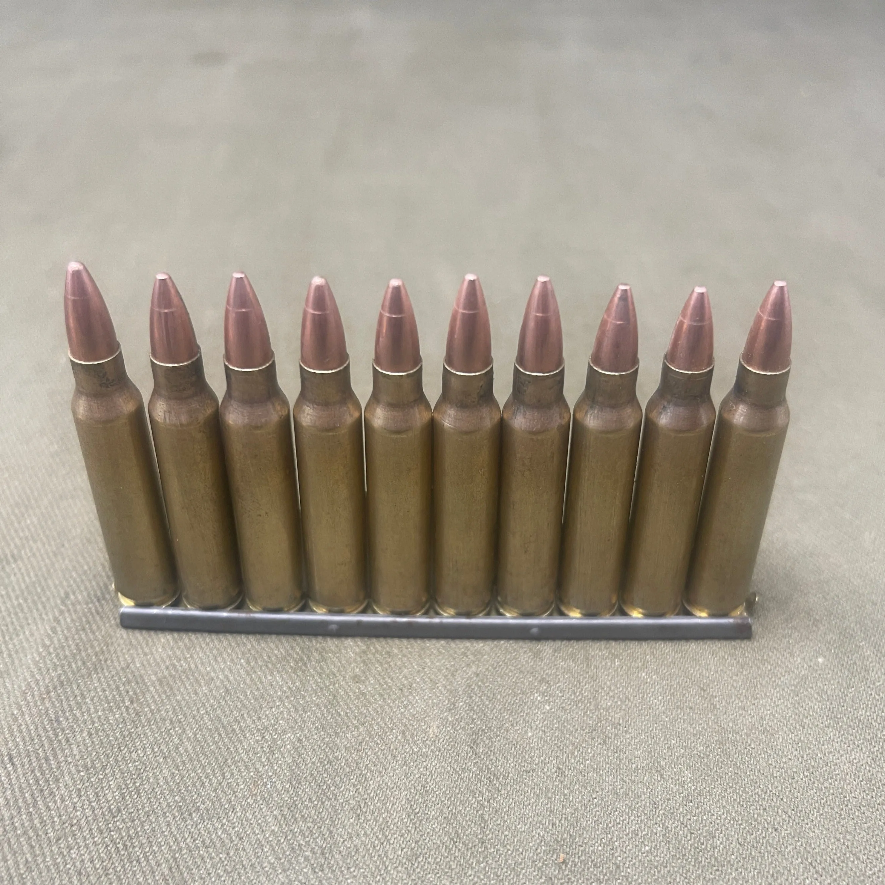 5.56 Inert Brass Rounds x 10 on Nato Stripper Clip