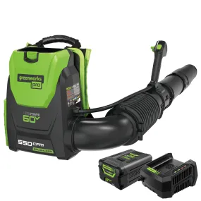 60V 550 CFM Cordless Battery Backpack Blower w/ 5.0Ah Battery & Charger