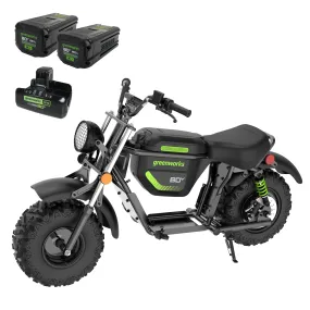 80V STEALTH Series Electric Mini-Bike w/ (2) 8.0Ah Batteries & Dual-Port Rapid Charger