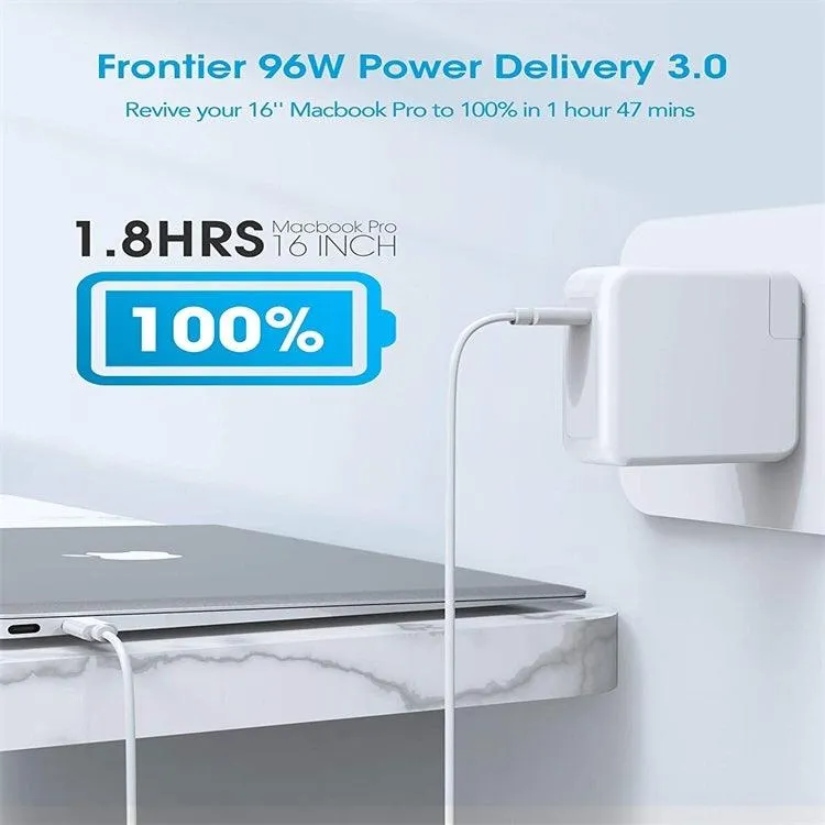 96W Compact USB-C Power Adapter with 1.8m Fast Charging Cable