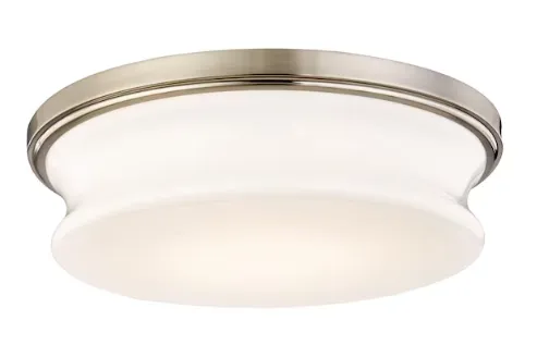 allen   roth Drift 13-in Satin Nickel LED Flush Mount Light