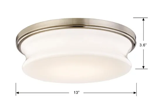 allen   roth Drift 13-in Satin Nickel LED Flush Mount Light