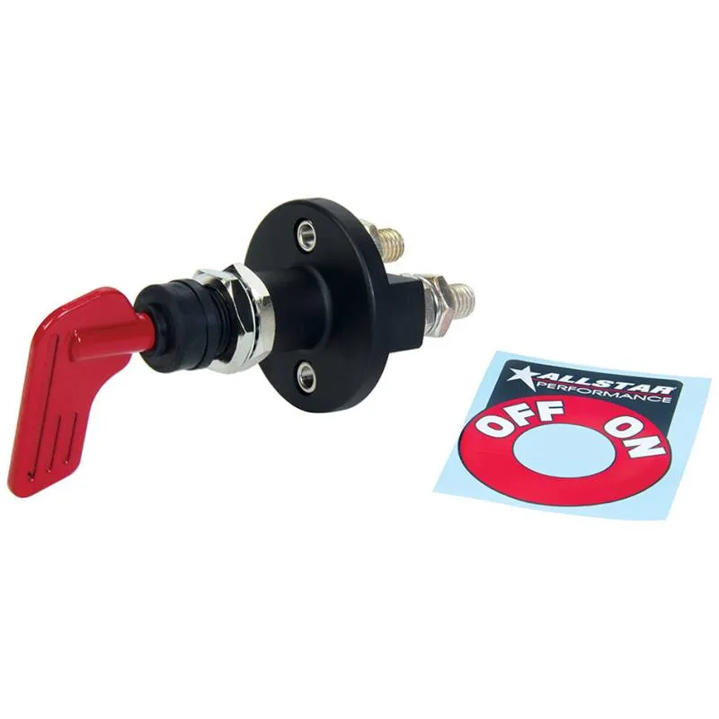 Allstar Performance Panel Mount Rotary Switch Battery Disconnect - 160 Amps - 12V - Removable Key - Red