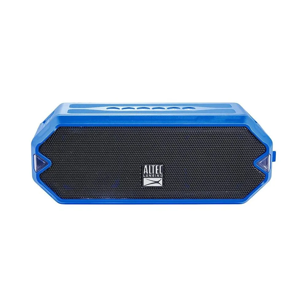 Altec Lansing IMW1200 HydraJolt Wireless Bluetooth Speaker, Waterproof Portable Speakers with Built In Phone Charger and Lights, Everything Proof Outdoor, Shockproof, Snowproof, 16 Hours Playtime (Royal Blue)