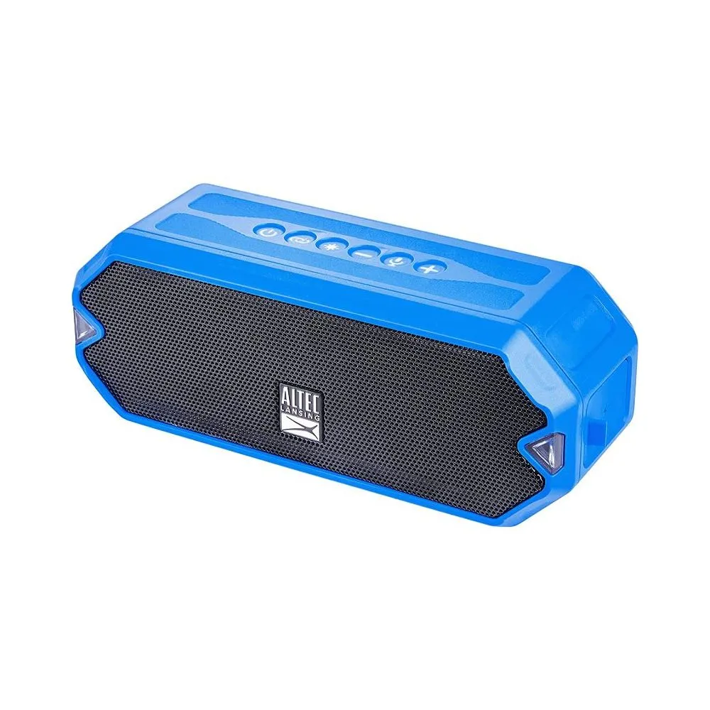 Altec Lansing IMW1200 HydraJolt Wireless Bluetooth Speaker, Waterproof Portable Speakers with Built In Phone Charger and Lights, Everything Proof Outdoor, Shockproof, Snowproof, 16 Hours Playtime (Royal Blue)