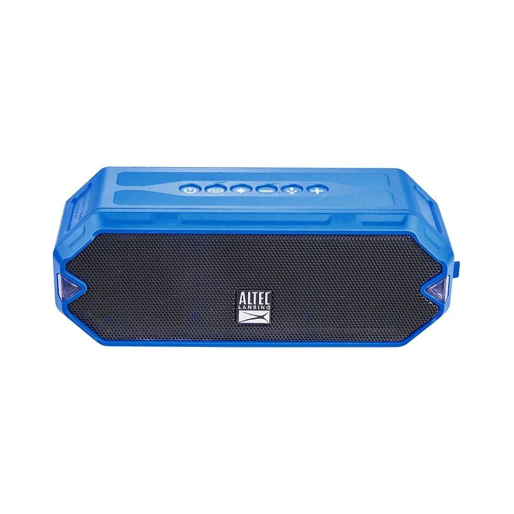 Altec Lansing IMW1200 HydraJolt Wireless Bluetooth Speaker, Waterproof Portable Speakers with Built In Phone Charger and Lights, Everything Proof Outdoor, Shockproof, Snowproof, 16 Hours Playtime (Royal Blue)