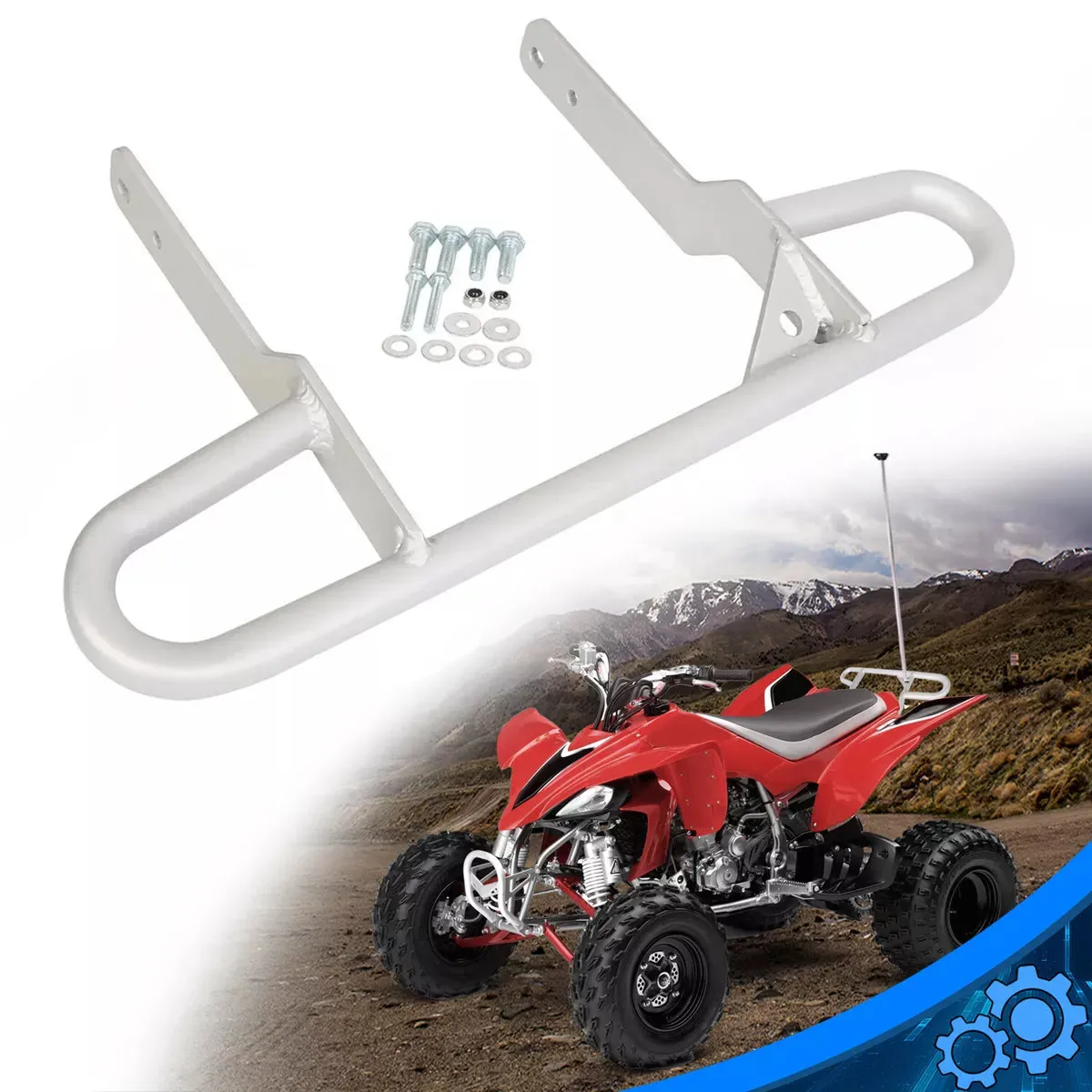 Aluminum Rear Grab Bar Bumper Grabbar for ATV Quad Yamaha Raptor 660 R / YFZ450