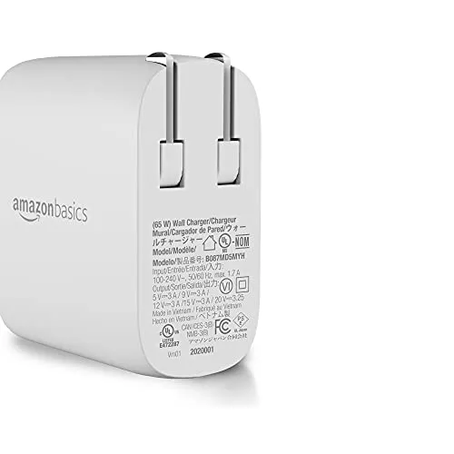 Amazon Basics 30W One-Port GaN USB-C Wall Charger with Power Delivery PD for Tablets & Phones