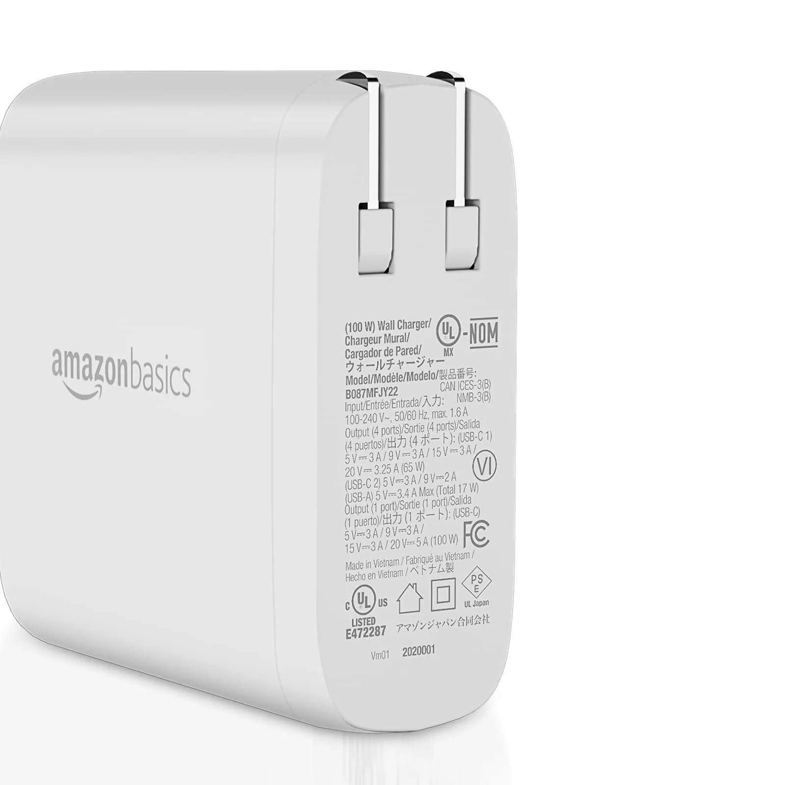 Amazon Basics 30W One-Port GaN USB-C Wall Charger with Power Delivery PD for Tablets & Phones