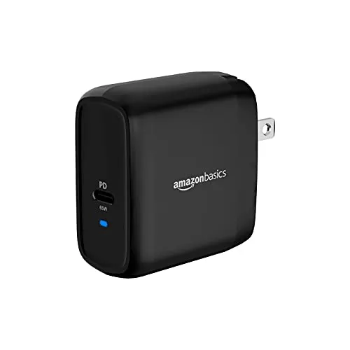 Amazon Basics 30W One-Port GaN USB-C Wall Charger with Power Delivery PD for Tablets & Phones