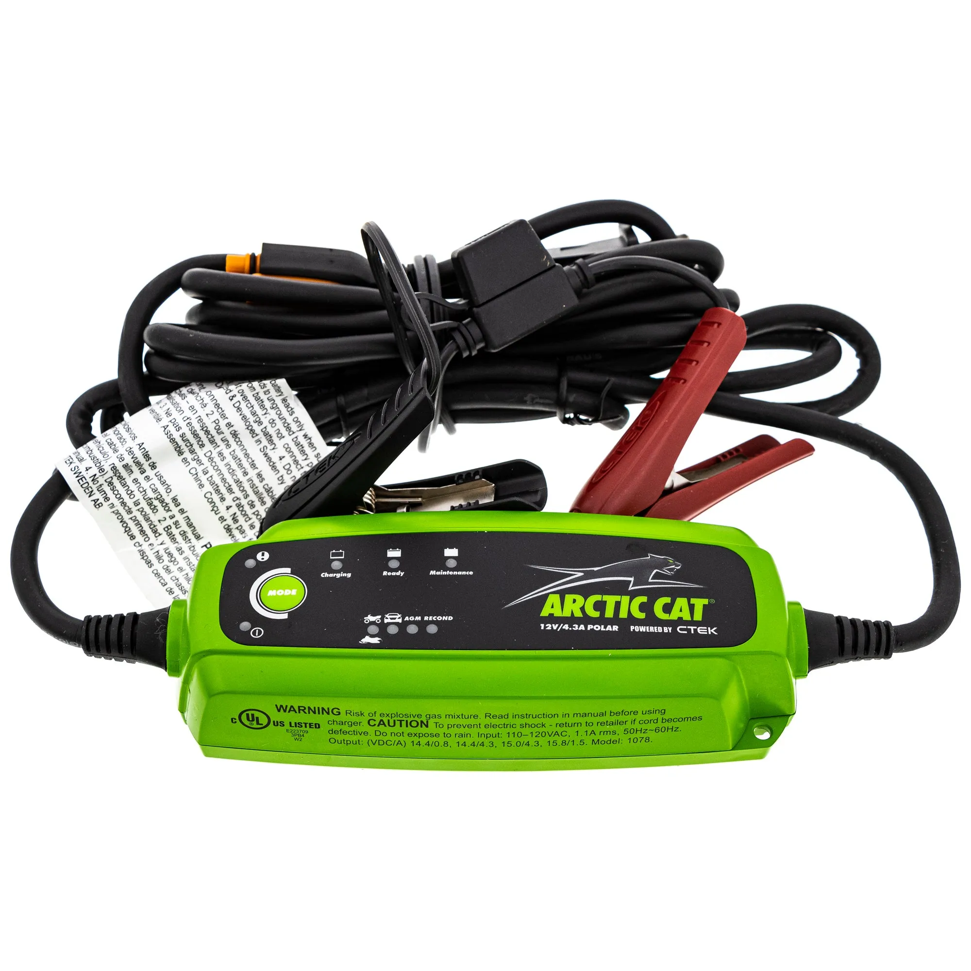 Arctic Cat 7639-504 Battery Charger 12-Volt 4.3A Multiple Modes Spark Free