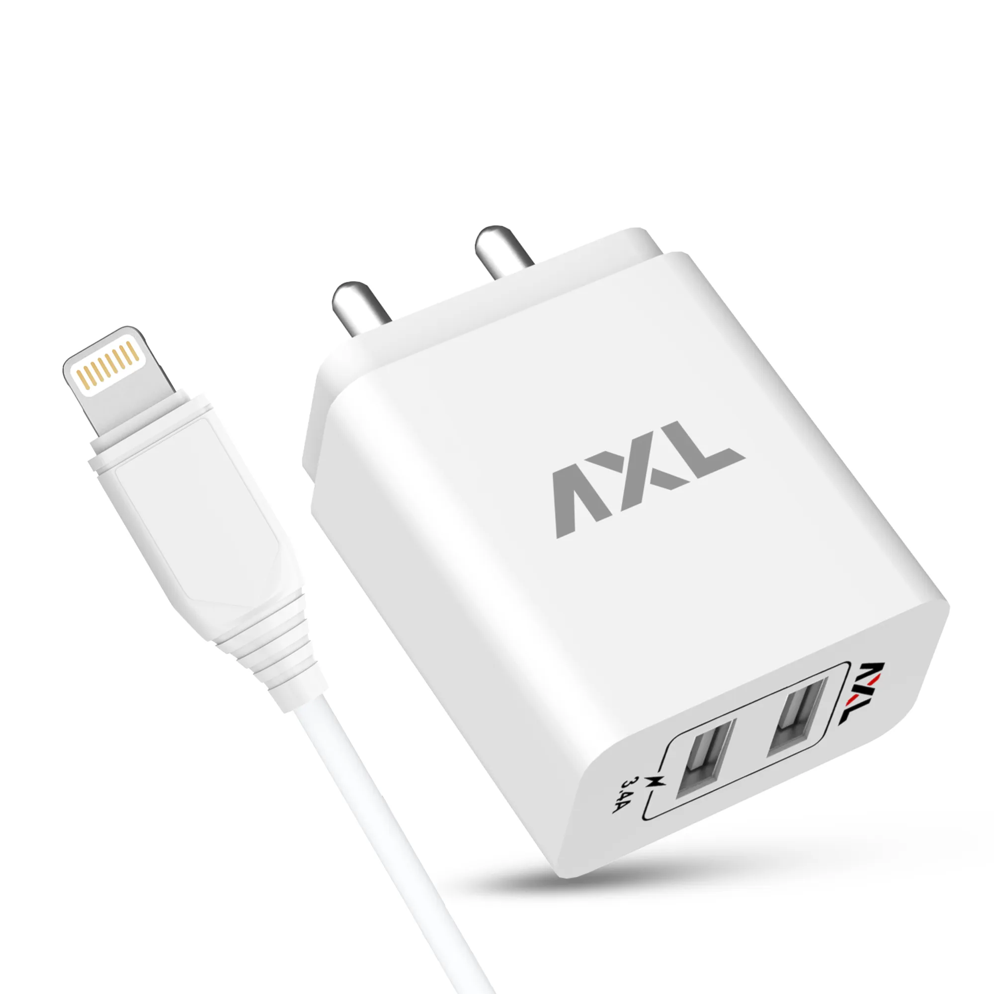 AWC34L 3.4A Lightening Cable Dual Output Wall Charger