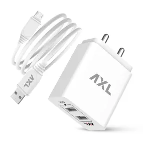 AWC34M 3.4A Dual Output Wall Charger with Micro-USB Cable