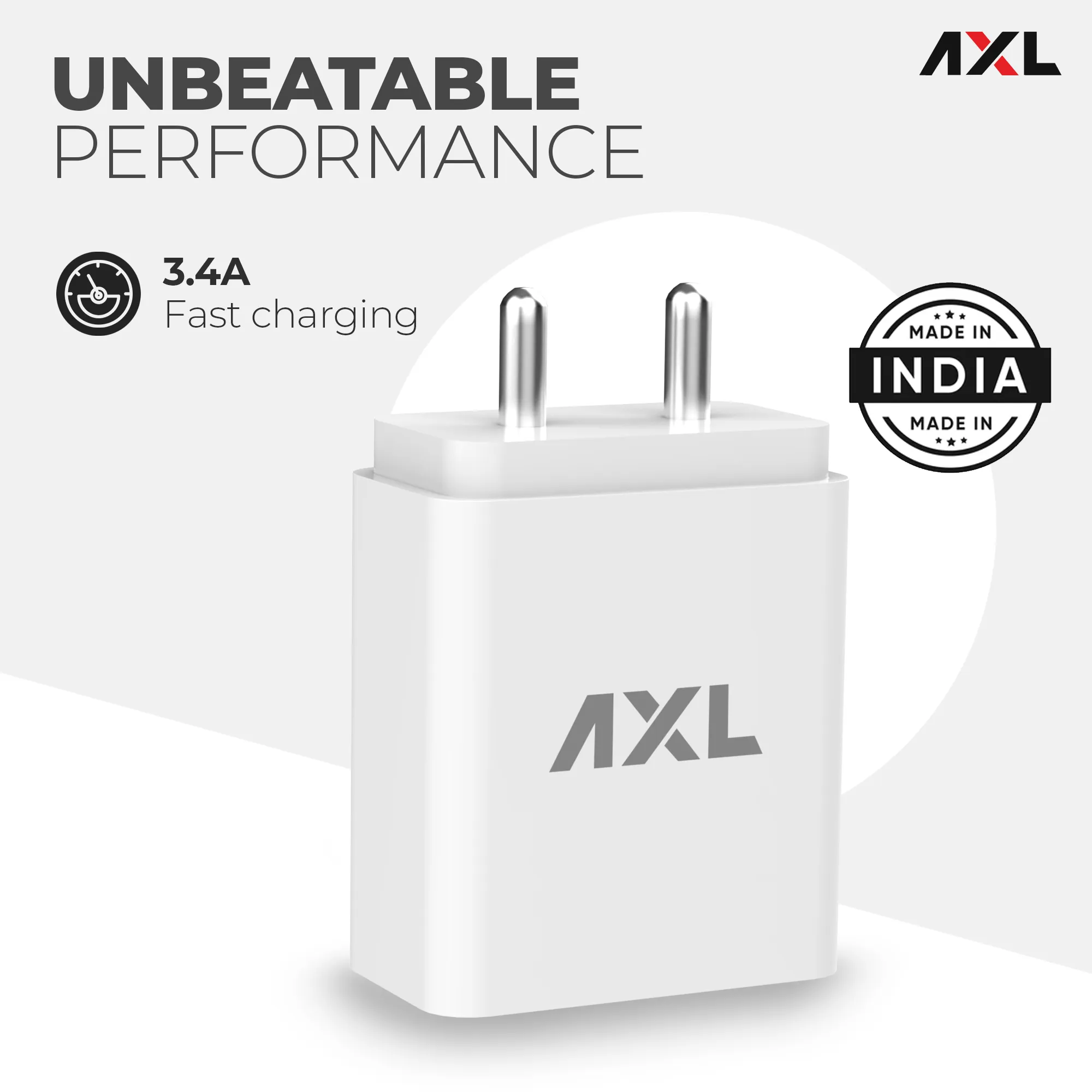 AWC34M 3.4A Dual Output Wall Charger with Micro-USB Cable