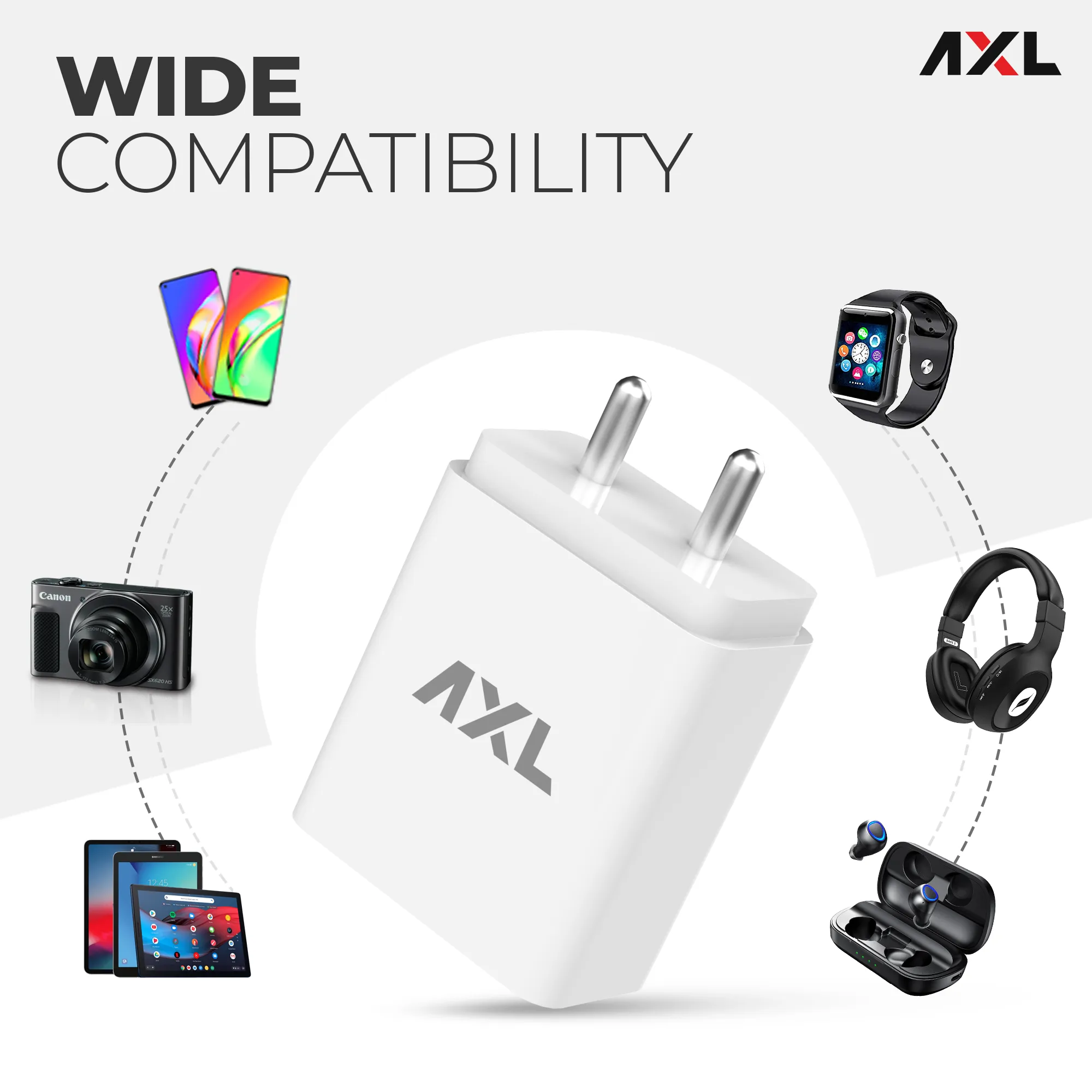 AWC34M 3.4A Dual Output Wall Charger with Micro-USB Cable