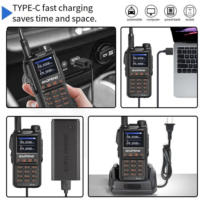 BAOFENG UX-19 TRI-BAND 18W USB-C RADIO, TFT SCREEN