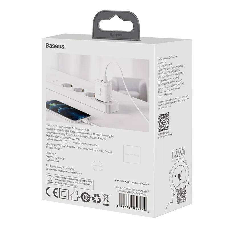 Baseus Compact Quick Wall Charger 20W (CCXJ-B01) (Black)