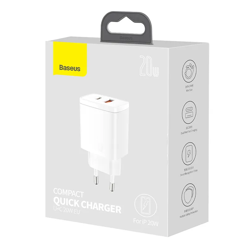 Baseus Compact Quick Wall Charger 20W (CCXJ-B01) (Black)