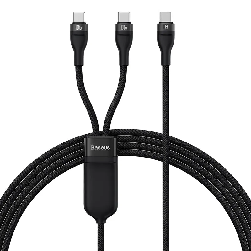 Baseus Flash Series Ⅱ One-for-Two Fast Charging Cable Type-C to C C 100W 1.5m Black-CASS060001