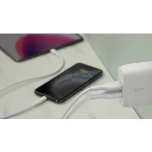 Belkin BoostCharge Dual USB-A Wall Charger 24W, 24W, 4.80A Output, White