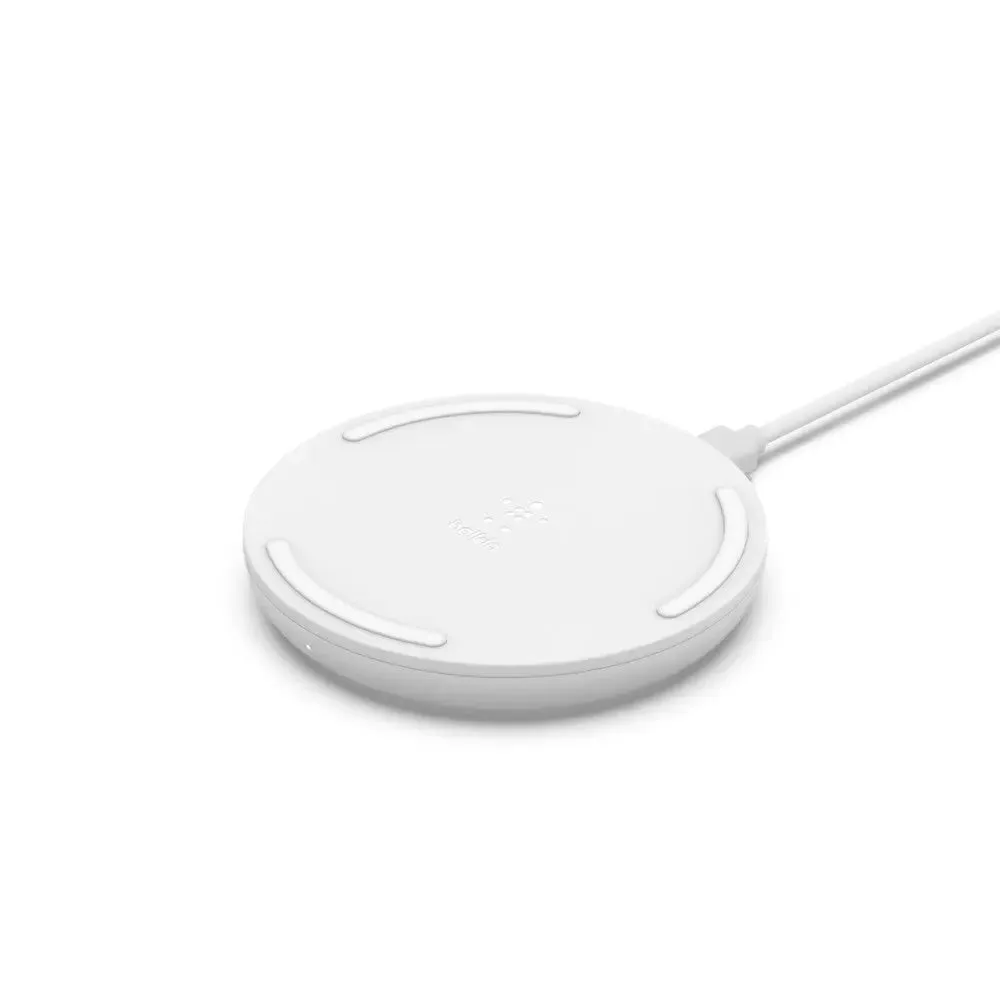 Belkin WIA001MYWH mobile device charger Mobile phone White AC Wireless charging Fast charging Auto