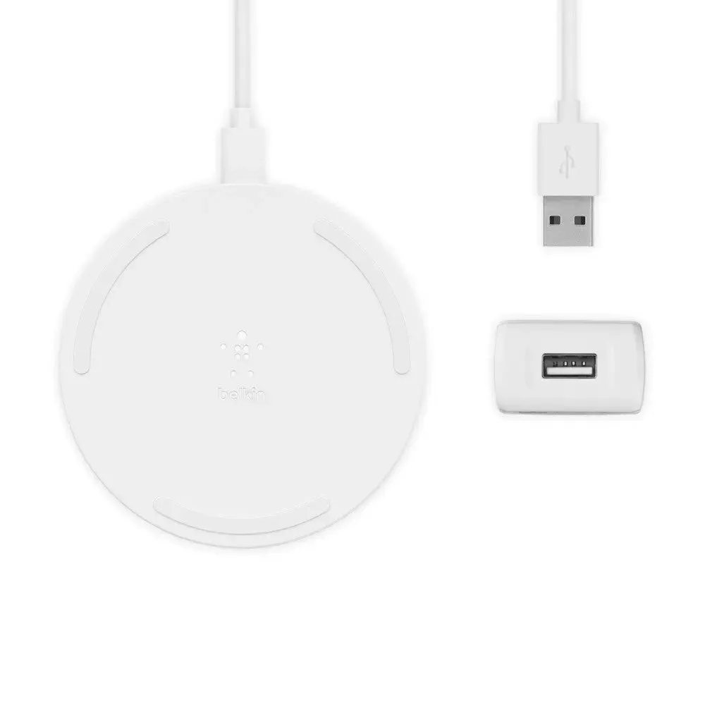 Belkin WIA001MYWH mobile device charger Mobile phone White AC Wireless charging Fast charging Auto