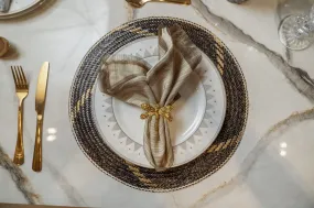 Black with Gold Swirl Placemats