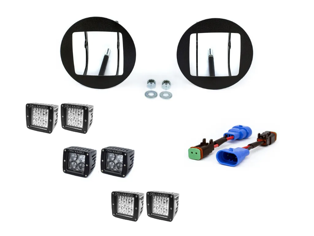 CALI RAISED LED 2005-2011 TOYOTA TACOMA LED FOG LIGHT POD REPLACEMENTS BRACKETS KIT