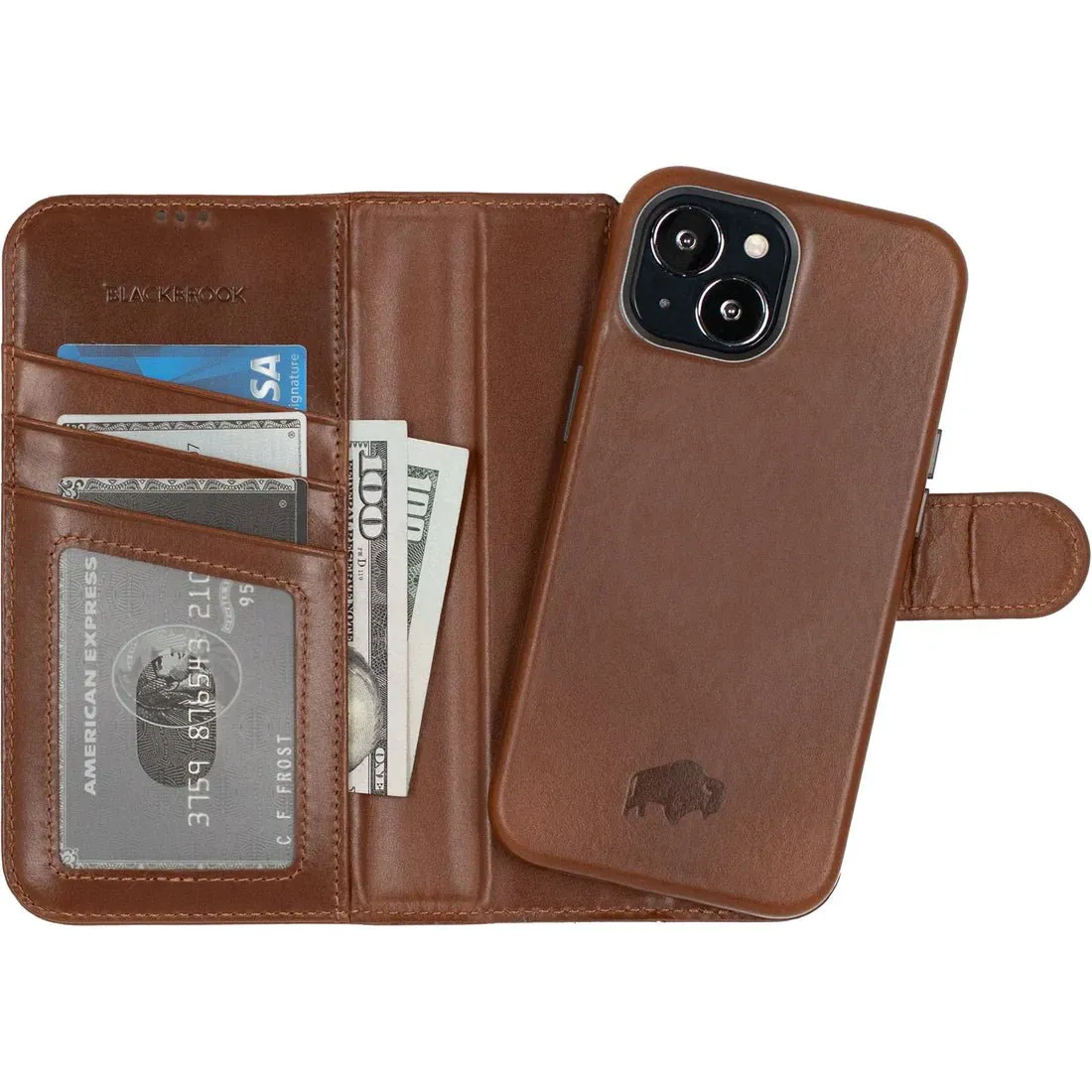 Carson iPhone 14 Plus Wallet Case, Burnished Tan