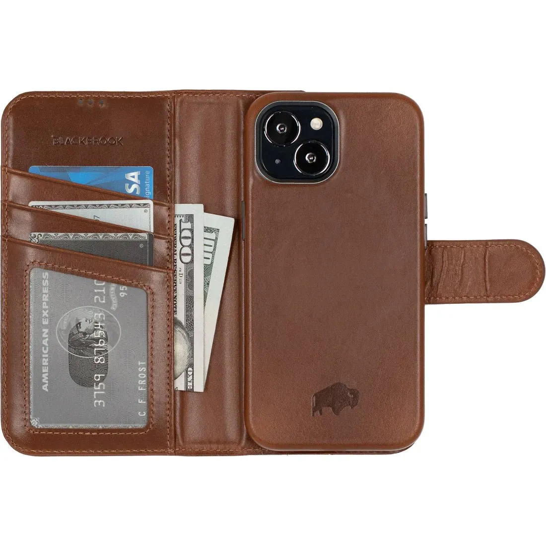 Carson iPhone 14 Plus Wallet Case, Burnished Tan