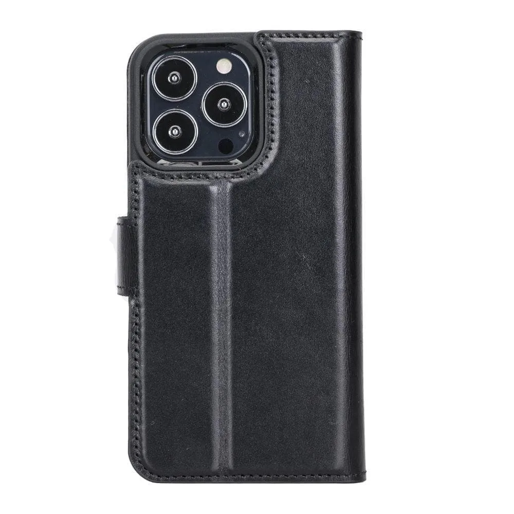 Carter iPhone 13 Detachable Wallet Case, Rustic Black