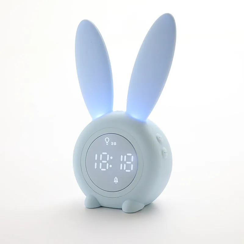 Cartoon Cute Rabbit Timing Alarm Clock with Night Light LED Light Timer Alarm Clock Creative USB Charging Bedside Lamp