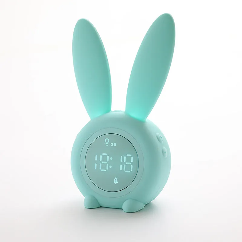 Cartoon Cute Rabbit Timing Alarm Clock with Night Light LED Light Timer Alarm Clock Creative USB Charging Bedside Lamp