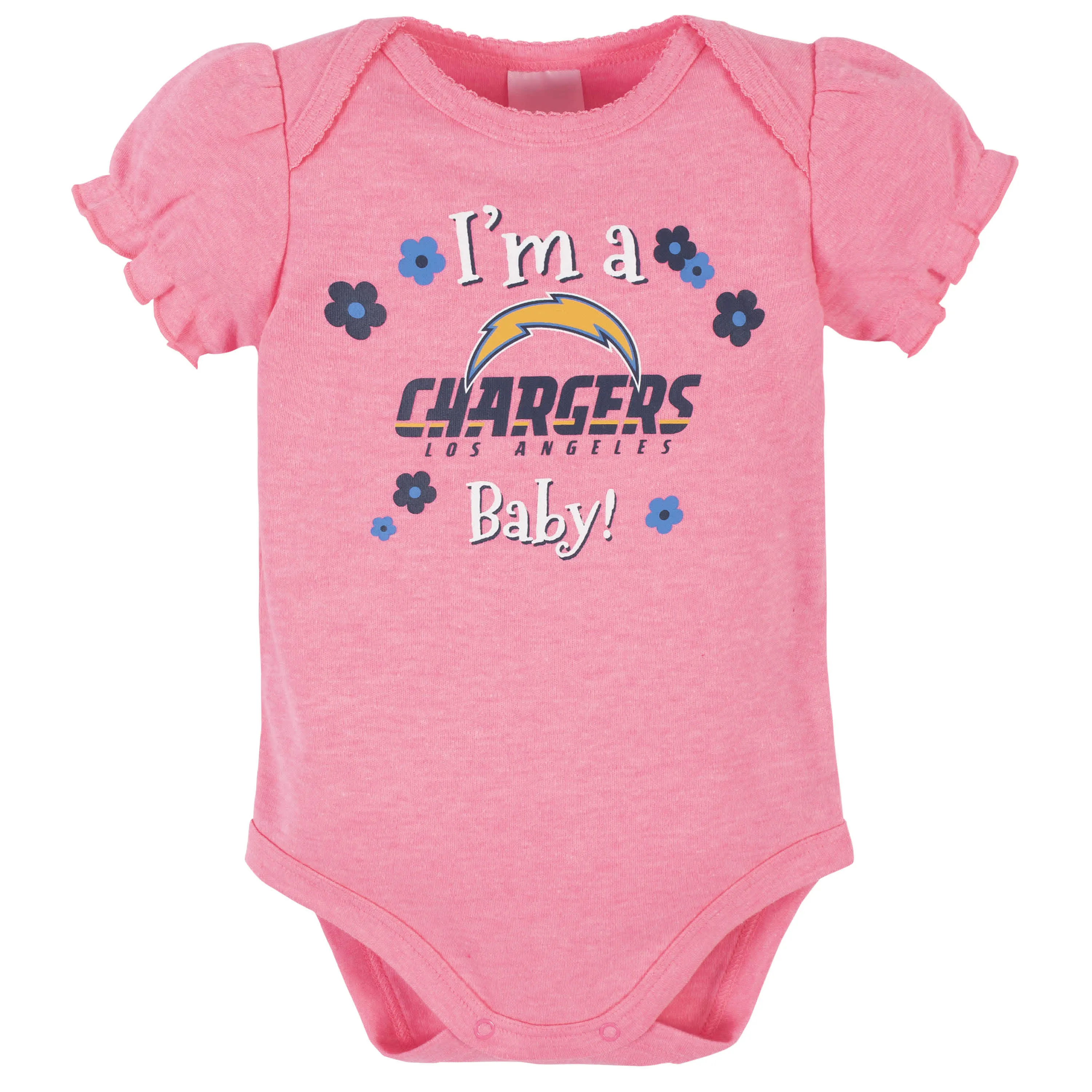 Chargers Girls Shine 3-Pack Short Sleeve Bodysuits