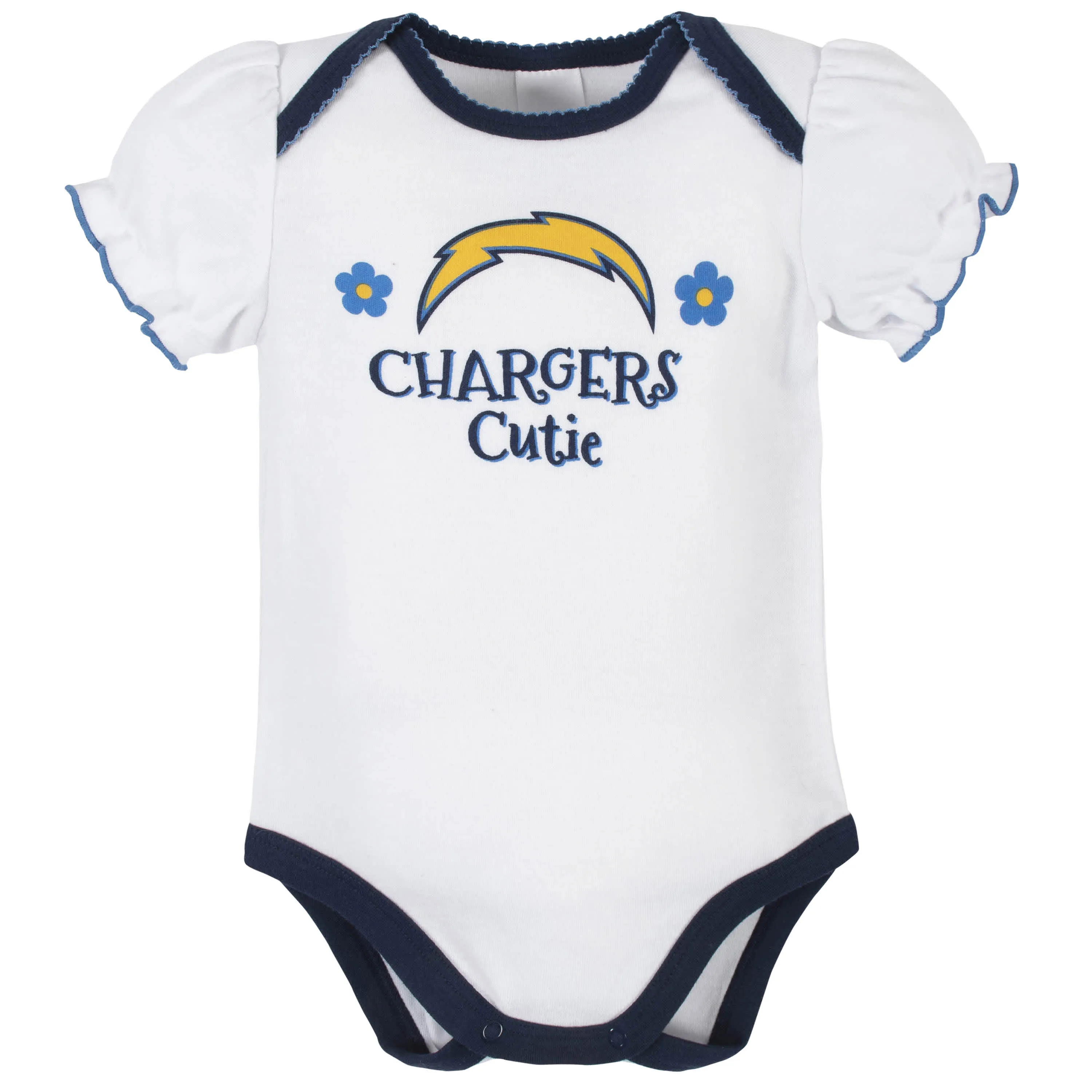 Chargers Girls Shine 3-Pack Short Sleeve Bodysuits