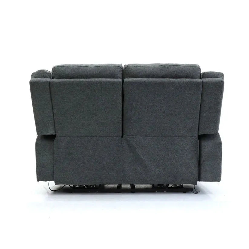 Chicago Electric Fabric Recliner Sofa - Graphite 2 Seater - 136 CM