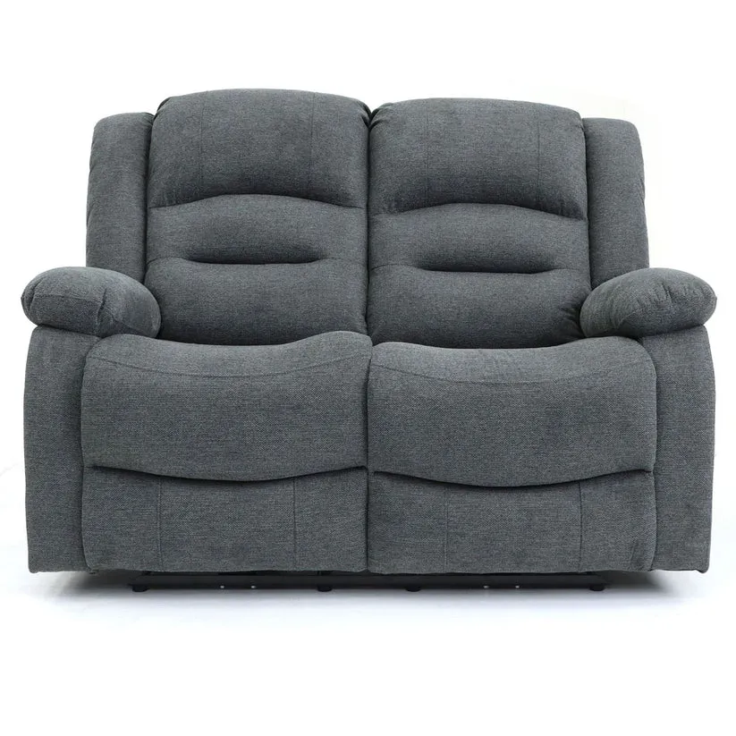 Chicago Electric Fabric Recliner Sofa - Graphite 2 Seater - 136 CM