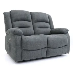 Chicago Electric Fabric Recliner Sofa - Graphite 2 Seater - 136 CM