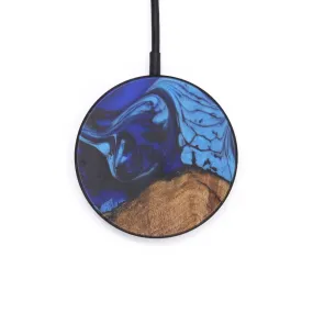 Circle Wood Resin Wireless Charger - Agnesse (Dark Blue, 607001)